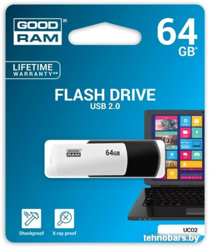 USB Flash GOODRAM UCO2 64GB (черный/белый) фото 5