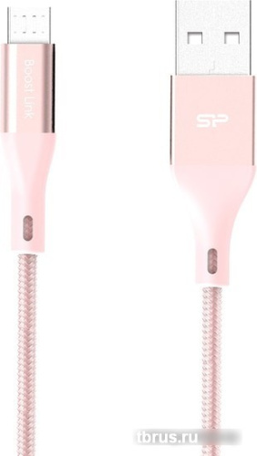 Кабель Silicon-Power Boost Link Nylon LK30AB USB Type-A - microUSB (1 м, розовый) фото 3