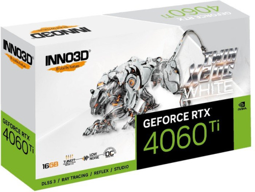 Видеокарта Inno3D GeForce RTX 4060 Ti 16GB Twin X2 OC White N406T2-16D6X-178055W фото 5