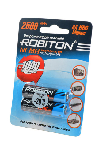 Аккумулятор Robiton 2500MHAA-2 BL2, 1 штука