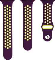 Ремешок Evolution AW44-SP01 для Apple Watch 42/44 мм (dark purple/fluo yellow)