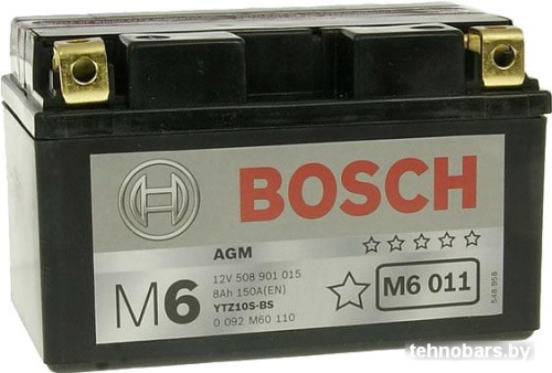 Мотоциклетный аккумулятор Bosch M6 YTZ10S-4/YTZ10S-BS 508 901 015 (8 А·ч) фото 3