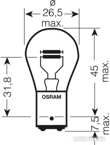 Галогенная лампа Osram P21/5W Original Line 2шт [7528-02B] фото 5