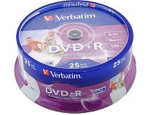 DVD-R диск Verbatim 4.7Gb 16x Verbatim DLP Matt Silver по 25 шт. CakeBox 043500