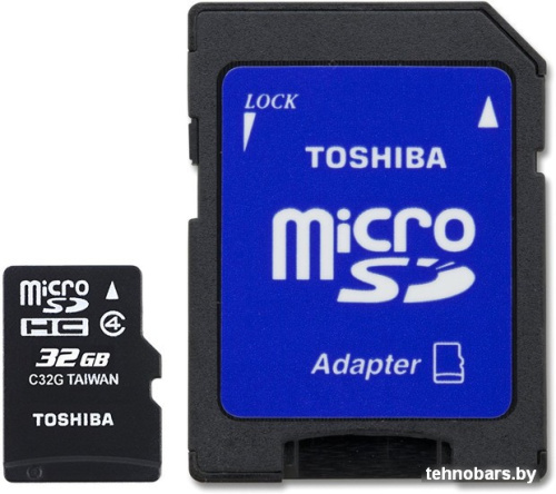 Карта памяти Toshiba microSDHC (Class 4) 32GB + адаптер [SD-C32GJ(6A] фото 3