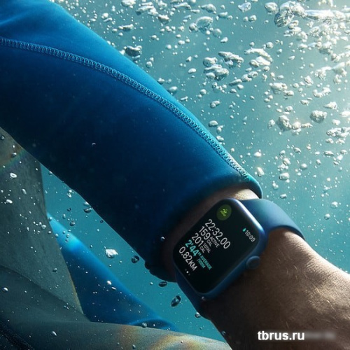 Умные часы Apple Watch Series 7 45 мм (синий/синий омут спортивный) фото 6
