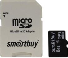 Карта памяти Smart Buy microSDHC SB8GBSDCL10-01_С 8GB (с адаптером)