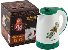 Электрический чайник Матрена MA-120 (стальной/ель с шишками)