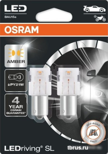 Светодиодная лампа Osram PY21W LEDriving Amber 2шт фото 3