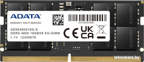 Оперативная память ADATA 16ГБ DDR5 4800 МГц AD5S480016G-S фото 3