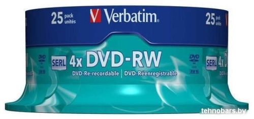 DVD+RW диск Verbatim 4.7Gb 4x Verbatim DLP Silver по 25 шт. CakeBox 43639 фото 4
