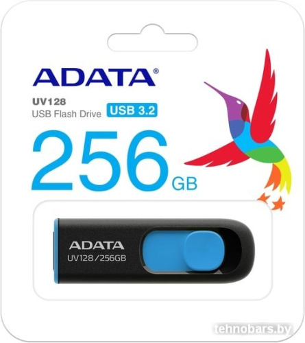 USB Flash A-Data DashDrive UV128 256GB (черный/синий) фото 4