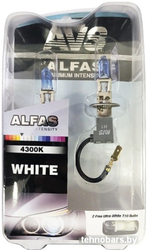 Лампа накаливания AVS Alfas +130% 4300K H1+T10 2+2шт фото 3