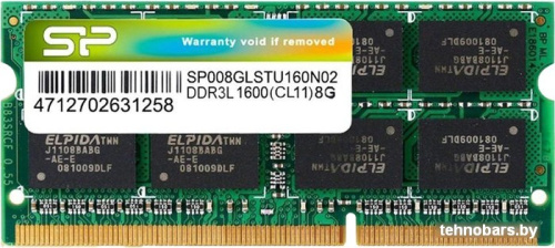 Оперативная память Silicon-Power 8GB DDR3 SO-DIMM PC3-12800 SP008GLSTU160N02 фото 3
