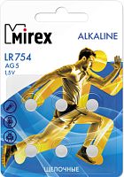 Mirex AG5 / LR754  1.5V  6 шт блистер 23702-LR754-E6