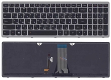 Клавиатура для ноутбука Lenovo G505s, Z510, S510 с серой рамкой, с подсветкой