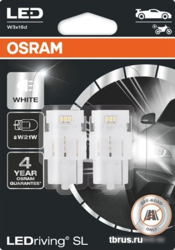 Светодиодная лампа Osram W21W LEDriving White 2шт фото 3