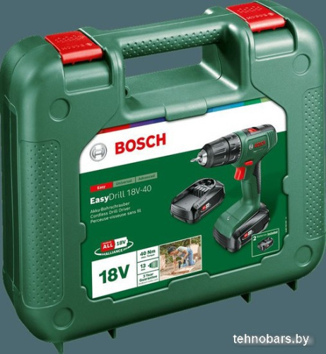 Дрель-шуруповерт Bosch EasyDrill 18V-40 06039D8005 (с 2-мя АКБ 2 Ач, кейс) фото 4
