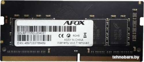 Оперативная память AFOX 8GB DDR4 SODIMM PC4-21300 AFSD48FH1P фото 3
