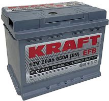 Автомобильный аккумулятор KRAFT EFB 66 R+ (66 А·ч)