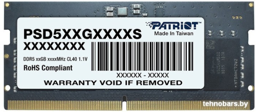 Оперативная память Patriot Signature Line 16ГБ DDR5 SODIMM 4800 МГц PSD516G480081S фото 3