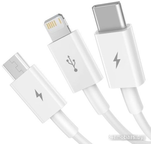 Кабель Baseus Superior Series Fast Charging USB Type-A - USB Type-C/microUSB/Lightning (1 м, белый) фото 4