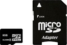 Карта памяти Smart Buy microSDHC (Class 4) 8 Гб + SD адаптер (SB8GBSDCL4-01)