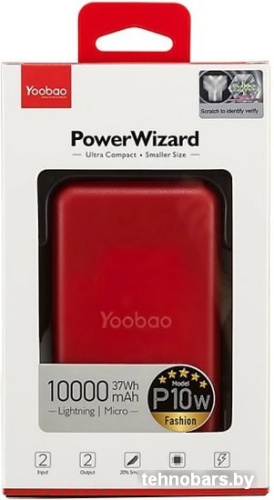 Портативное зарядное устройство Yoobao P10W (красный) фото 5