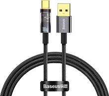 Кабель Baseus Explorer Series Auto Power-Off Fast Charging USB Type-A -USB Type-C (1 м, черный)