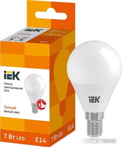 Светодиодная лампа IEK ECO G45 E14 7 Вт 3000 К фото 3
