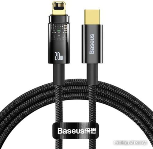 Кабель Baseus Explorer Series Auto Power-Off Fast Charging USB Type-C - Lightning (2 м, черный) фото 3