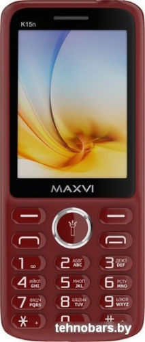 Мобильный телефон Maxvi K15n (винный красный) фото 4
