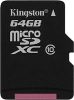 Карта памяти Kingston microSDXC (Class 10) 64GB + адаптер (SDCX10/64GB)