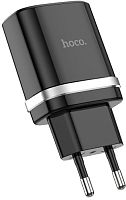 Сетевое зарядное Hoco C12Q Smart (черный)