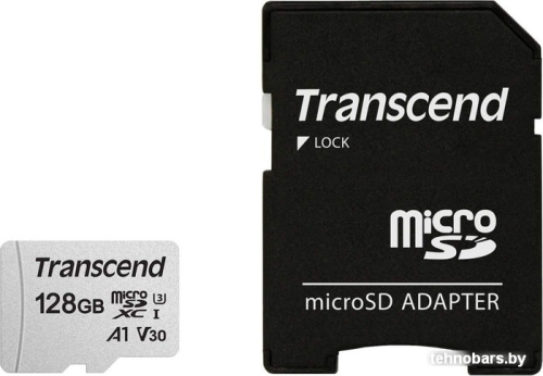 Карта памяти Transcend microSDXC 300S 128GB + адаптер фото 3