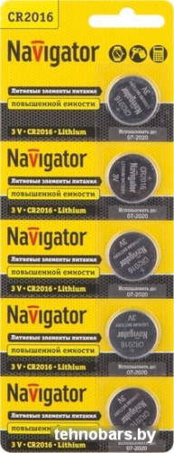 Батарейки Navigator CR2016 5 шт. NBT-CR2016-BP5 фото 3