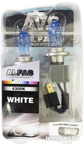 Лампа накаливания AVS Alfas +130% 4300K H4+T10 2+2шт фото 3