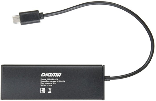 USB-хаб Digma HUB-4U2.0-UC-B фото 5