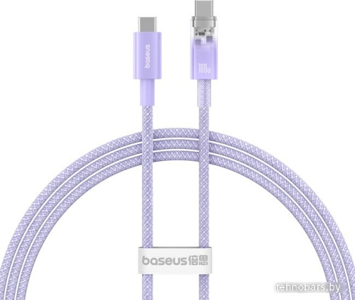 Кабель Baseus Explorer Series Fast Charging with Smart Temperature Control USB Type-C USB Type-C (1 м, фиолетовый) фото 3
