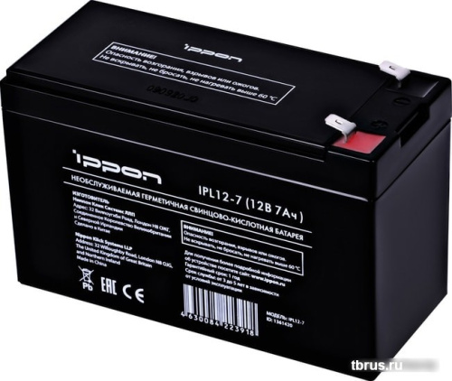 Аккумулятор для ИБП IPPON IPL12-7 (12В/7 А·ч) фото 3