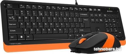 Клавиатура + мышь A4Tech Fstyler F1010 (черный/оранжевый) фото 5