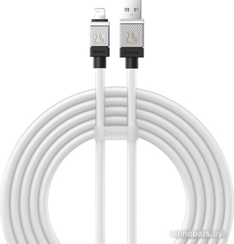 Кабель Baseus CoolPlay Series Fast Charging Cable 2.4A USB Type-A - Lightning (2 м, белый) фото 3
