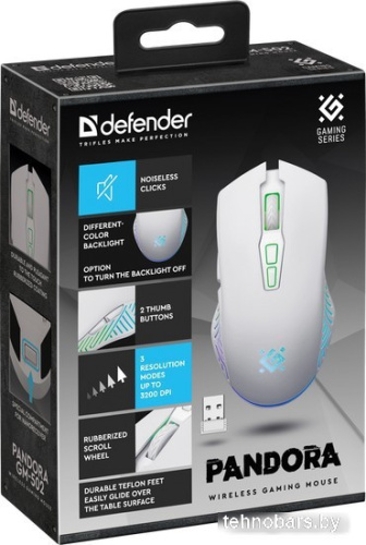 Игровая мышь Defender Pandora GM-502 (белый) фото 5