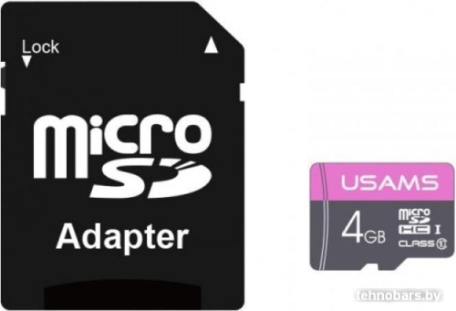 Карта памяти Usams US-ZB115 High Speed TF Card 4GB (с адаптером) фото 3