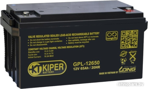 Аккумулятор для ИБП Kiper GPL-12650 (12В/65 А·ч) фото 3