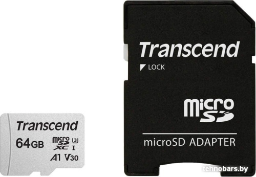 Карта памяти Transcend microSDXC 300S 64GB + адаптер фото 3
