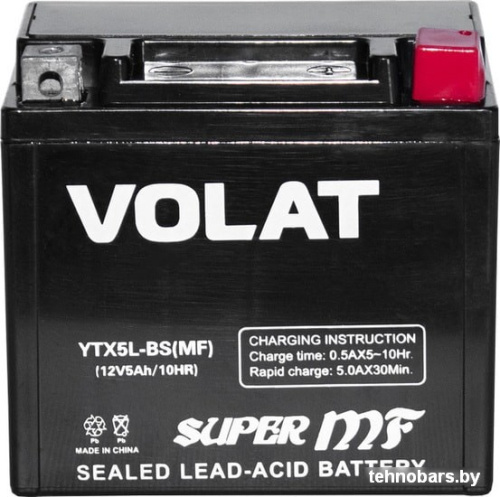 Мотоциклетный аккумулятор VOLAT YTX5L-BS (5 А·ч) фото 4
