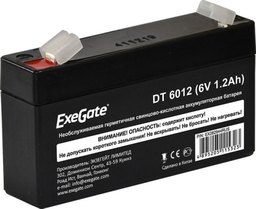 Аккумулятор для ИБП ExeGate DT 6012 (6В, 1.2 А·ч) фото 4