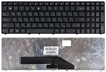 Клавиатура для ноутбука Asus K50, K60, K70 чёрная, с рамкой