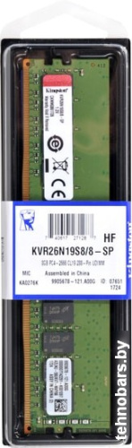 Оперативная память Kingston ValueRAM 8GB DDR4 PC4-21300 KVR26N19S8/8 фото 5